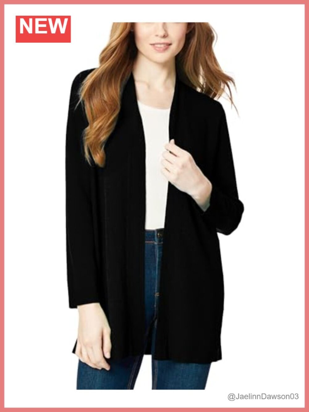 Open Front Cardigan Sweater Classic Long Sleeve Ribbed Knit Layering Piece